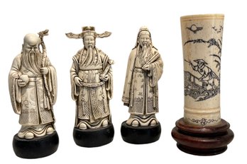 Collection Of Small Hand Carved Chinese Objects
