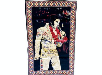 Vintage Elvis Velveteen Wall Hanging 53' X 33.5'