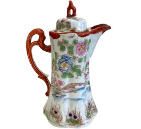 Antique Famille Rose Porcelain Hot Chocolate Pot (M)