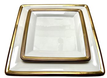 Lenox Dimension Collection 'eternal Nouveau' Pattern Three Serving Platters
