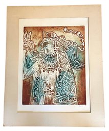 Signed Lithograph 'Montezuma' By Raphael