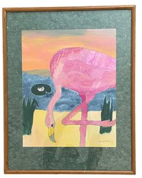 Flamingo Gouache Painting