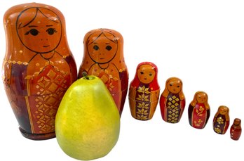 Set Of Seven Vintage Russian Nesting Dolls (C)