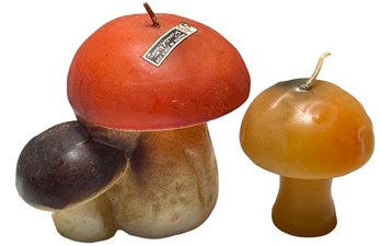 Pair Of Vintage 1960s Mushroom Candles - Rosenthal Netter
