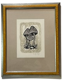 Signed Mushroom Art By Bea Koskoff