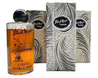 Three Bottles 1930s 'Black Magic' Liquid Bubble Bath By Bombi