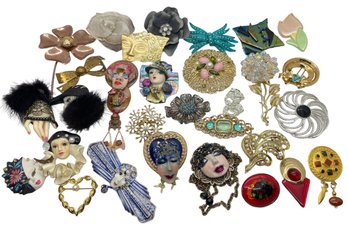 Best Face Forward Vintage Pin Collection - 34 Pieces