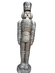Heavy Ceramic Silver Soldier Statue