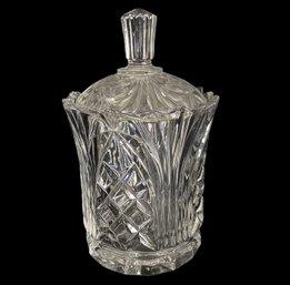 Vintage Heavily Cut Crystal Biscut Jar (H)