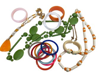 Mid Century Plastic Jewelry -  15 Pieces