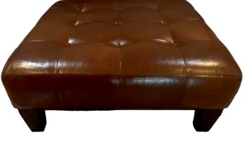 Extra Large Pottery Barn Leather Tufted Ottoman