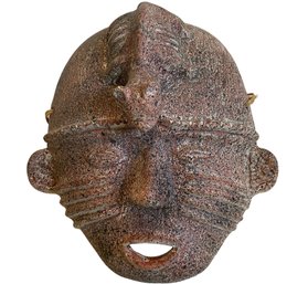 Large Vintage Primitive Pottery Mask
