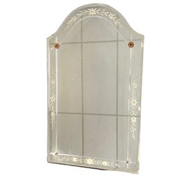 Antique Etched Glass Mirror