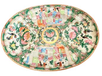 Antique Famille Rose Porcelain Oval Platter (B)