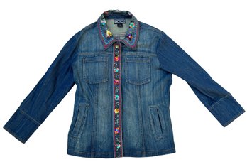 Vintage Ladies Bedazzled Denim Jacket By Berek
