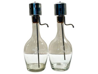 1950s 'Say When' Pump Glass Decanters...Don Draper Approved!