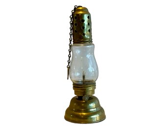 Antique Manhattan Brass And Manufacturing Co.Brass Kerosene Or Oil Lamp