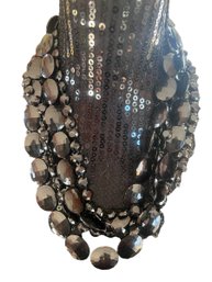 Multi-strand Dark Metallic Beaded Necklace
