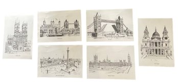 Signed Prints 'London Scenes' By Bernard Smith