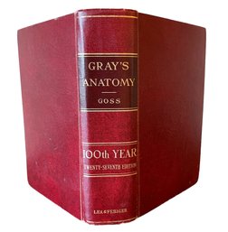 Gray's Anatomy, 100th Year Twenty-seventh Edition By Henry Gray