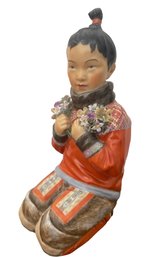 Royal Copenhagen Porcelain 'Sronland National Flower Girl' Figurine