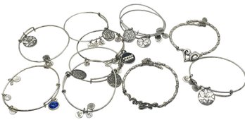 Eleven Pieces -Alex And Ani Silver Tone Bracelets