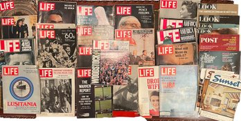 Group Of Vintage Life And Look Magazines