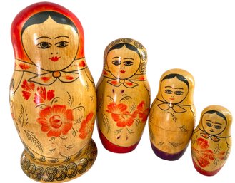 Set Of Four Vintage Russian Nesting Dolls (B)