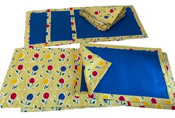 Eight Floral Reversible Placemats & Napkins