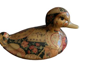 Vintage Patchwork Motif Ceramic Duck