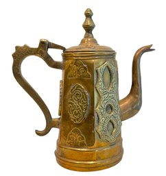 Antique Hand Crafted Brass Arab Market Coffee Pot