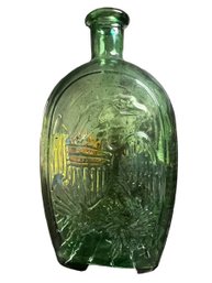 Green Vintage Bottle With Embossed Image