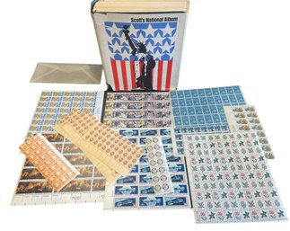 Scotts National US Stamp Album Including Sheets, Plate Blocks, Uncancelled