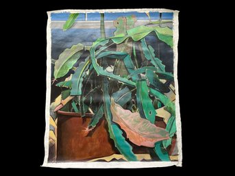 Eugenia Joyce Fayen (Amer. 20th Century) Christmas Cactus, Acrylic On Canvas