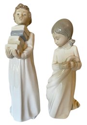 Two Lladro Neo Girl Porcelain Figurines