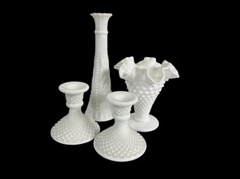 Nice Verity Of Pieces If Vintage Milk Glass