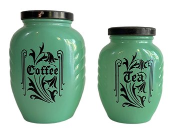 Vintage Jadeite Tea & Coffee Canisters
