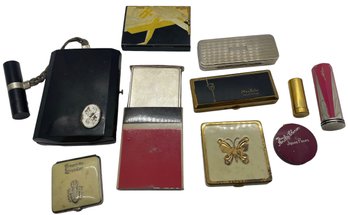 Collection Of Vintage Compacts And More - Includes Maxx Factor - 10 Pieces