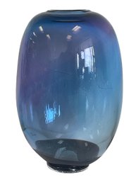 Signed & Numbered MCM Scandinavian Indigo Blue Crystal Vase