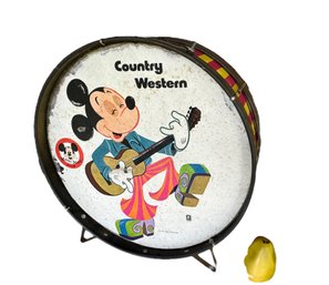 Vintage Mickey Mouse Club 'Country Western' Toy Base Drum
