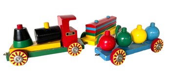 Vintage BRIO Wooden Train Pull Toy