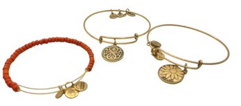 Alex And Ani Gold Tone And Beaded Bracelets