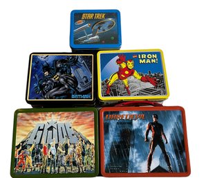 Five Metal Lunch Boxes-Star Trek, Iron Man, Batman, GI Joe, Daredevil