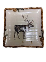 Holiday Ceramic Moose Plate