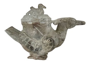 Antique 19th Century Hand Carved Stone Opium Jar