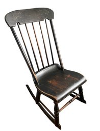 Antique Stencil Painted  Nursing Rocking Chair