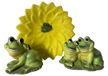 Vintage Ceramic Frog Trio