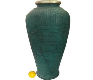 Large Glazed Terra Cotta Floor Vase
