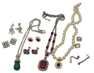 Vintage Dress Up - Necklaces, Earrings And Bracelets - Includes Kramer NY - 9 Pieces