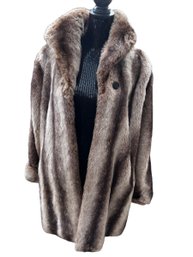 Alpine Studio Faux Fur Mid-Length Shift Coat